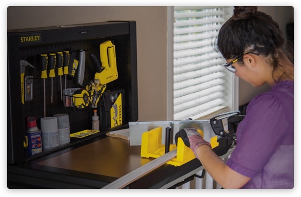 Woman using Stanley tools